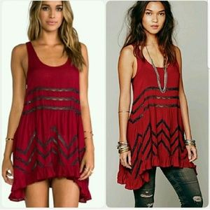 Free People Voile & Lace Trapeze Slip Dress M